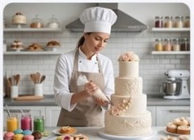 Cukiernik przygotowujący tort