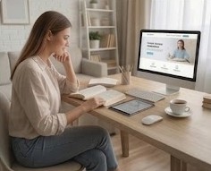 Nauczyciel prowadzący lekcję online